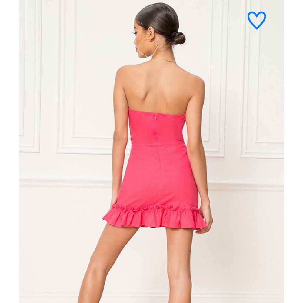 Superdown Brenda Strapless Dress In Pink - Picture 3 of 10